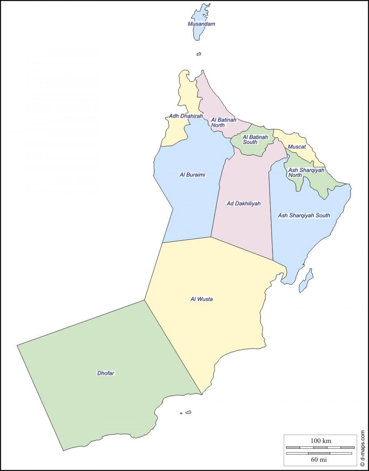 ನಕ್ಷೆ ಓಮನ್ governorates